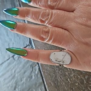 Sterling Silver WHITE BUFFALO Ring